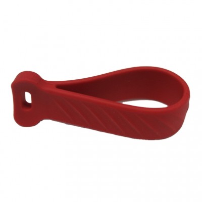 Customized red color rubber silicone water cup anti slip handle hand strap